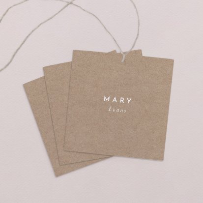 Wedding place card  Sepia