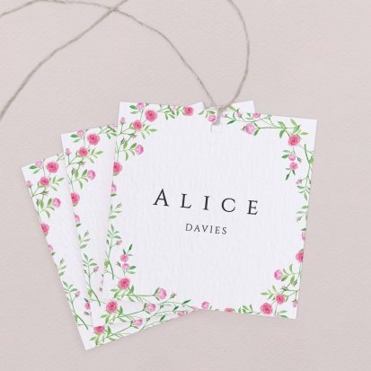 Wedding place card  Round romance