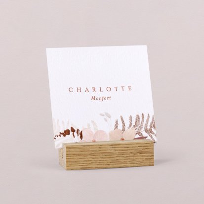 Wedding place card  Copper Flowers