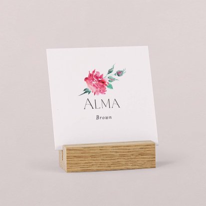 Wedding place card  Roses and red