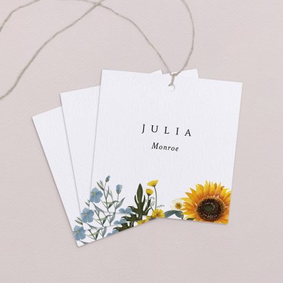 Wedding place card  Sunflower