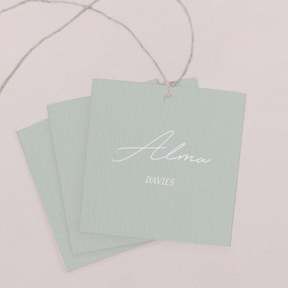 Wedding place card  Green romance