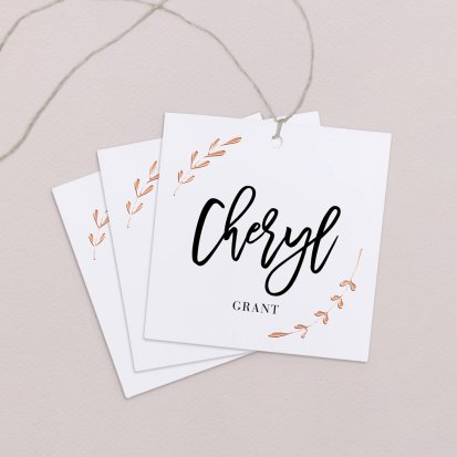 Wedding place card  Copper