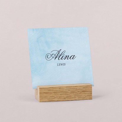 Wedding place card  Bird and blue