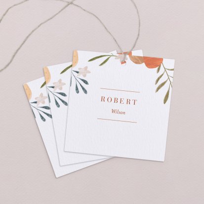 Wedding place card  Orange Blossom